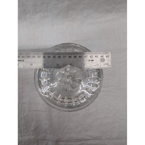 Vintage crystal biscuit jar cookie jar, lidded jar etched glass 8" tall - Picture 6 of 6